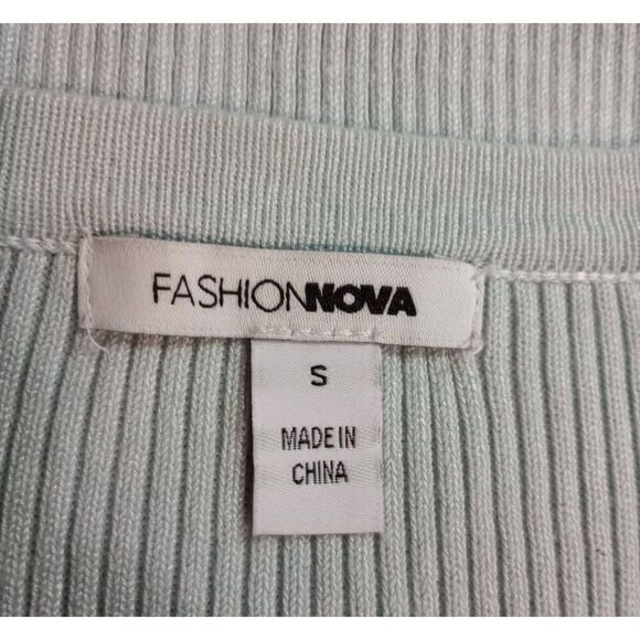 Fashion Nova Dress Ladies‎ Small Blue Ribbed Mini Long Sleeve - Picture 5 of 7